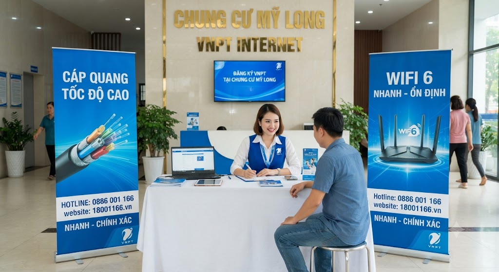 Đăng Ký Internet VNPT Tại Chung Cư Mỹ Long, Thủ Tục Đơn Giản, Có Mạng Nhanh