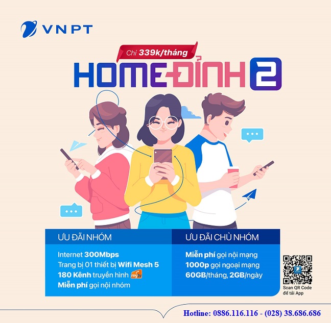 Đăng ký internet wiifi gói Home Đỉnh siêu ưu đãi của VNPT