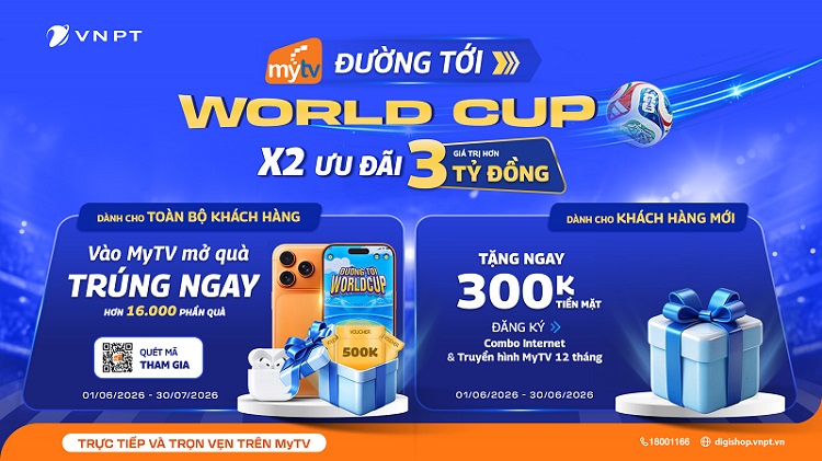 MyTV ưu đãi hơn 3 tỷ đồng mùa World Cup 2026