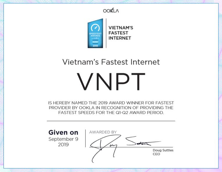 VNPT được công nhận là nhà mạng có Internet nhanh nhất Việt Nam
