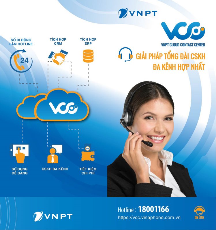 Dịch vụ VCC, dịch vụ tổng đài ảo VNPT Cloud Contact Center
