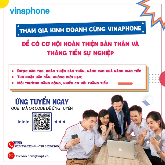 VNPT-Vinaphone tuyển dụng Nhân viên kinh doanh tại TP.HCM