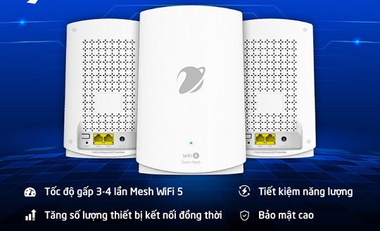 Nâng cao sức mạnh đường truyền internet cáp quang VNPT với bộ Wifi Mesh 6 siêu công nghệ