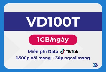Đăng ký gói cước VD100T Vinaphone tận hưởng Tiktok không giới hạn