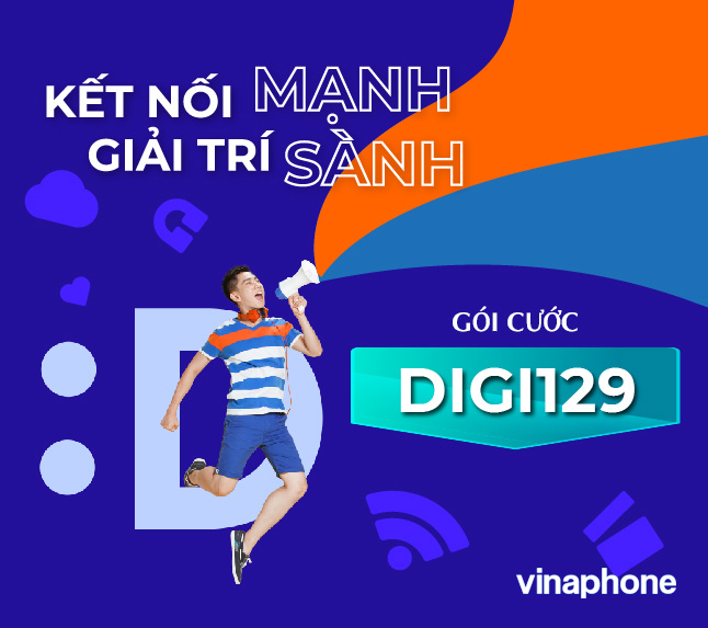 Gói digi129 4g vinaphone tích hợp truyền hình + thoại