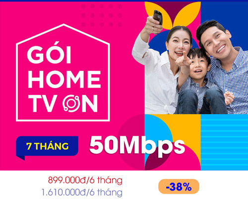 Gói Home TV ON VNPT 50mbps + truyền hình chỉ 167.000đ/tháng