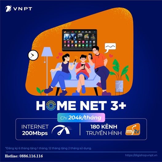 Lắp combo wifi và truyền hình MyTV của VNPT gói Home Net 3