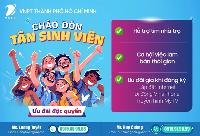 VNPT TP. HỒ CHÍ MINH TRIỂN KHAI CHƯƠNG TRÌNH HỖ TRỢ TÂN SINH VIÊN NHẬP HỌC NĂM 2024